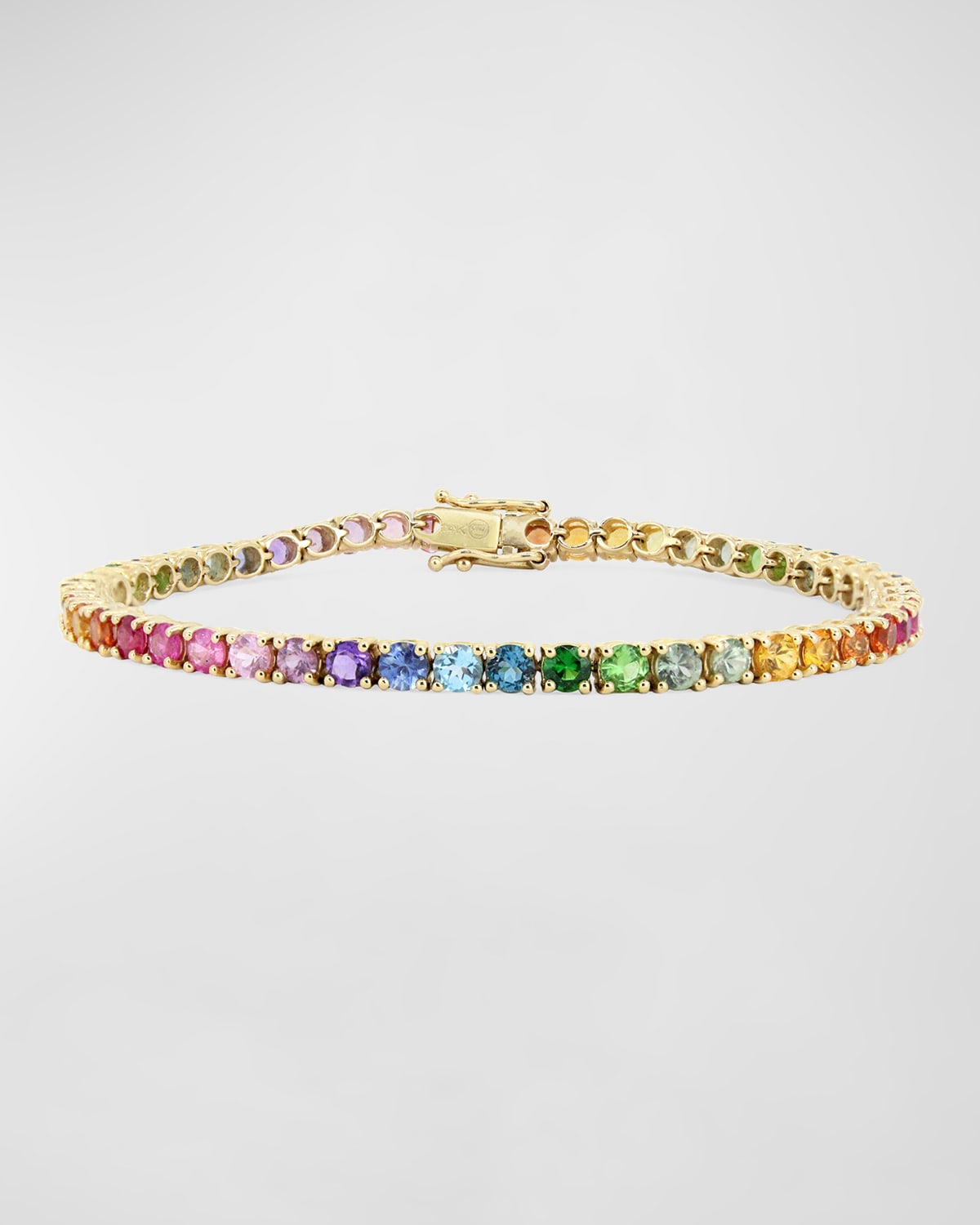 14k Gold Rainbow Ombre Kaleidoscope Tennis Bracelet