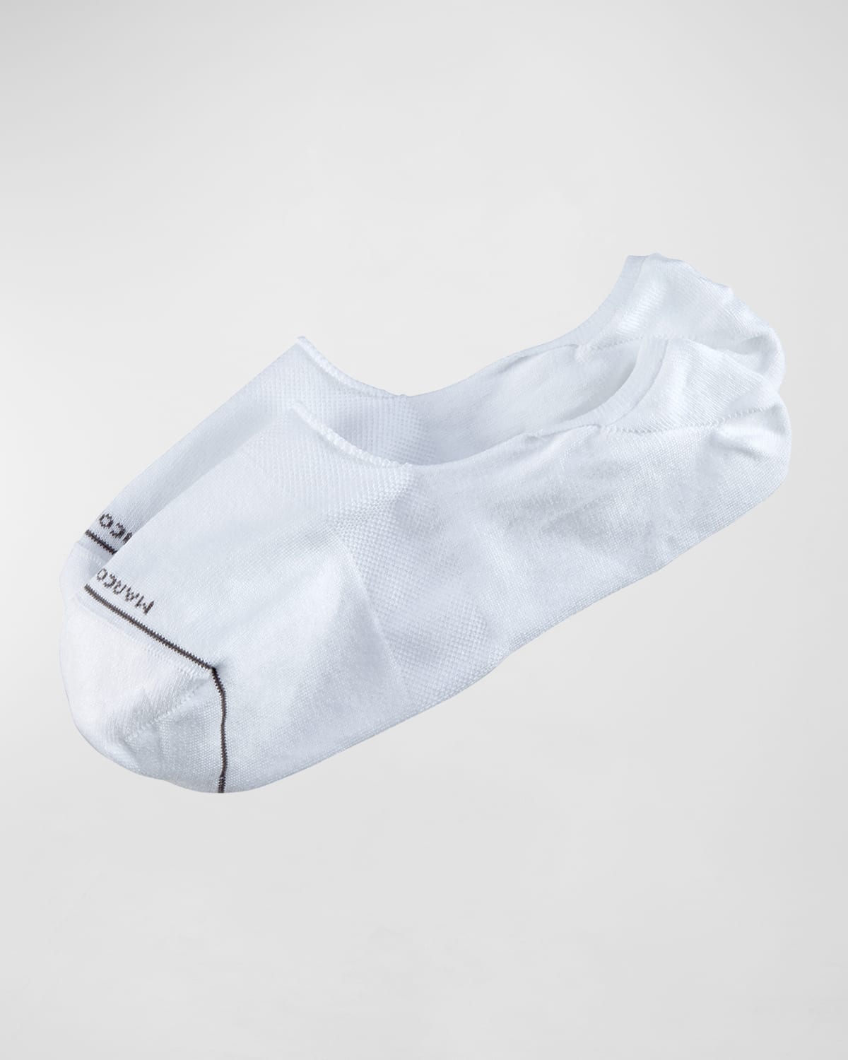 Marcoliani Invisible Touch Solid No-show Socks In White