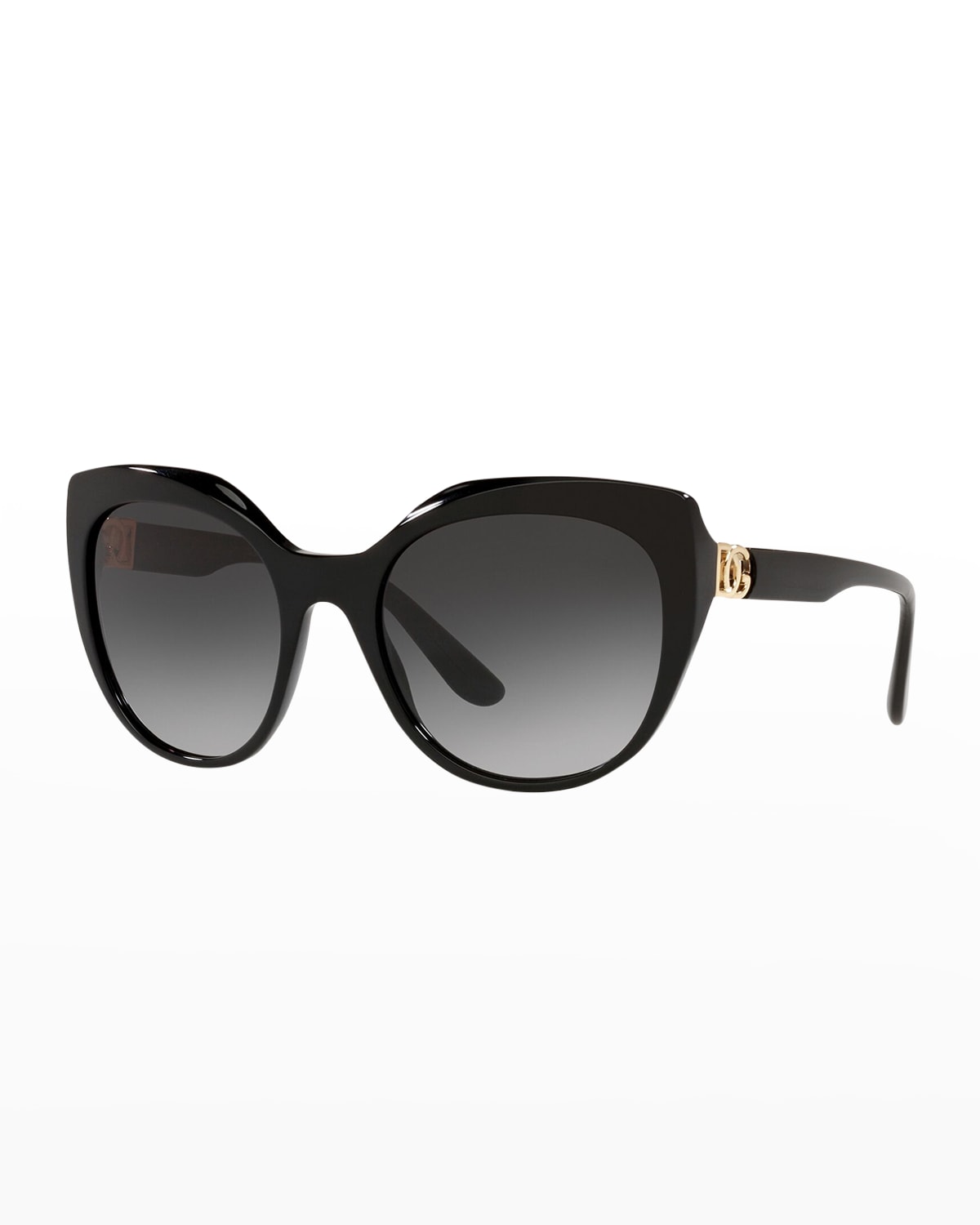 Dolce & Gabbana Dg Logo Plastic Cat-eye Sunglasses In Black