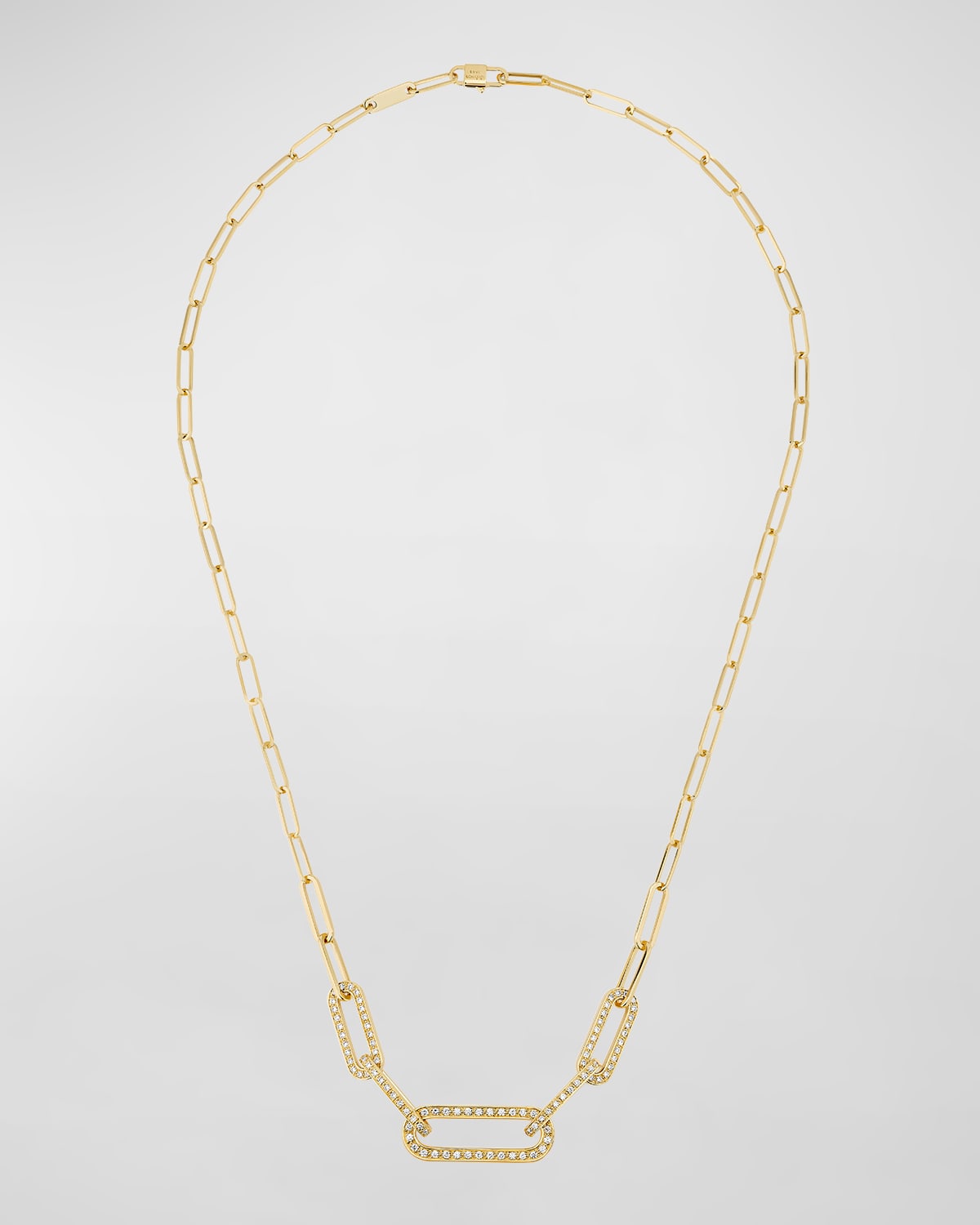 DINH VAN Yellow Gold Maillion Large Diamond Link Necklace