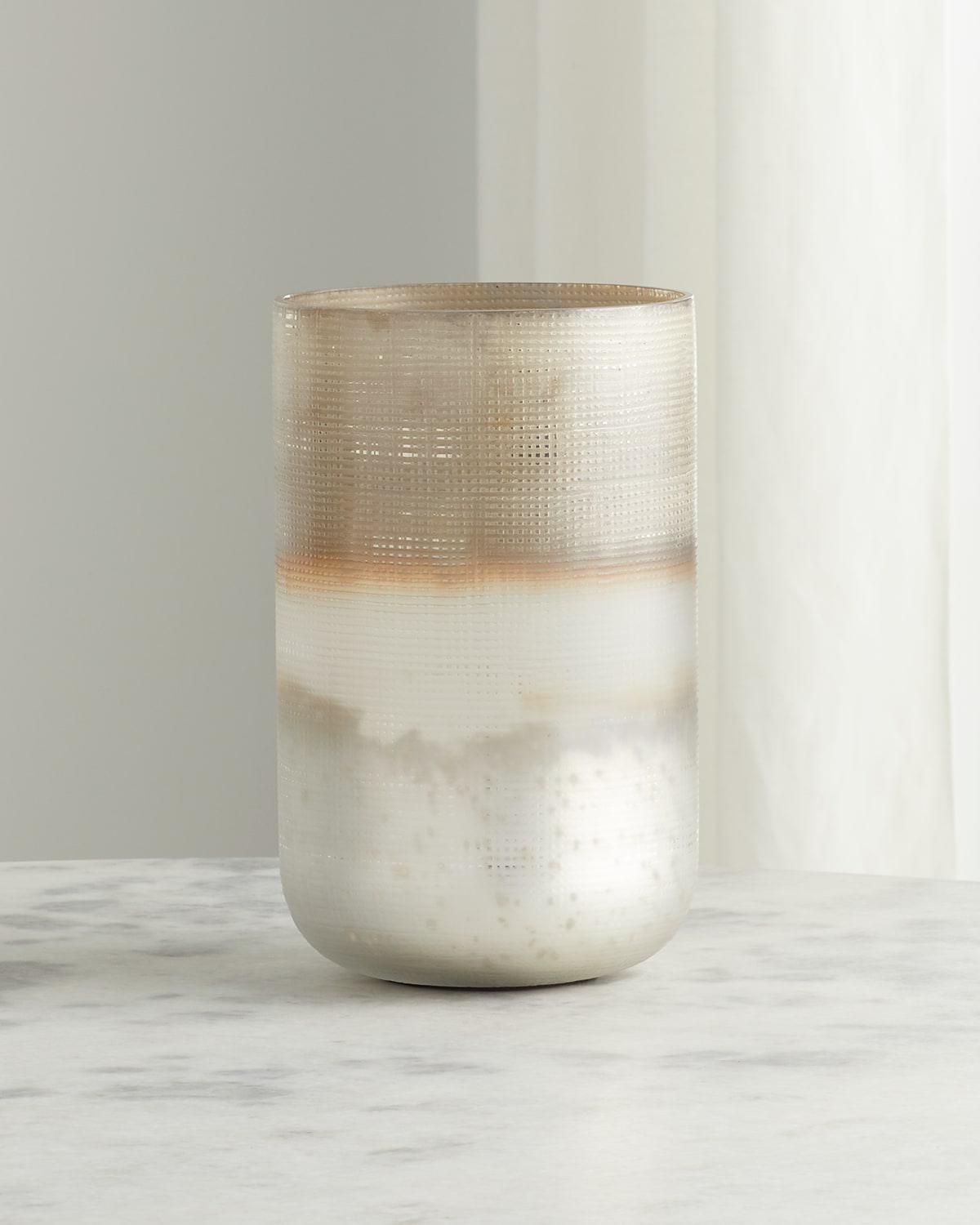 John-richard Collection Small Seabrook Glass Vase - 10" In Silver