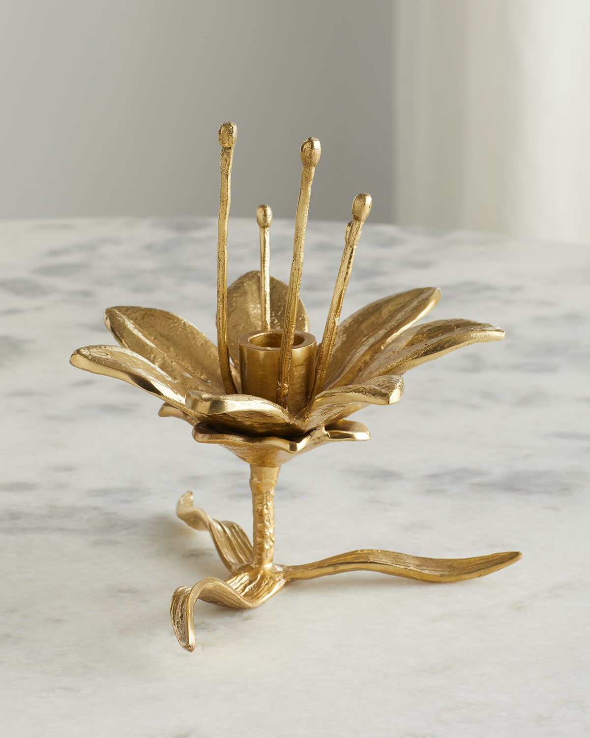 John-richard Collection Spring Flower Candle Holder In Gold