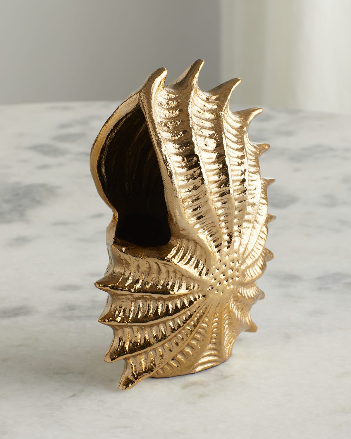 Shop John-richard Collection Spiny Seashell Sculpture In Gold