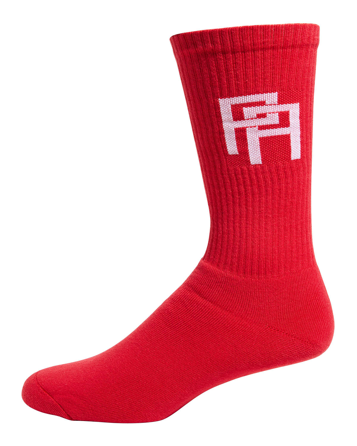 Men's PA-Monogram Ribbed Crew Socks