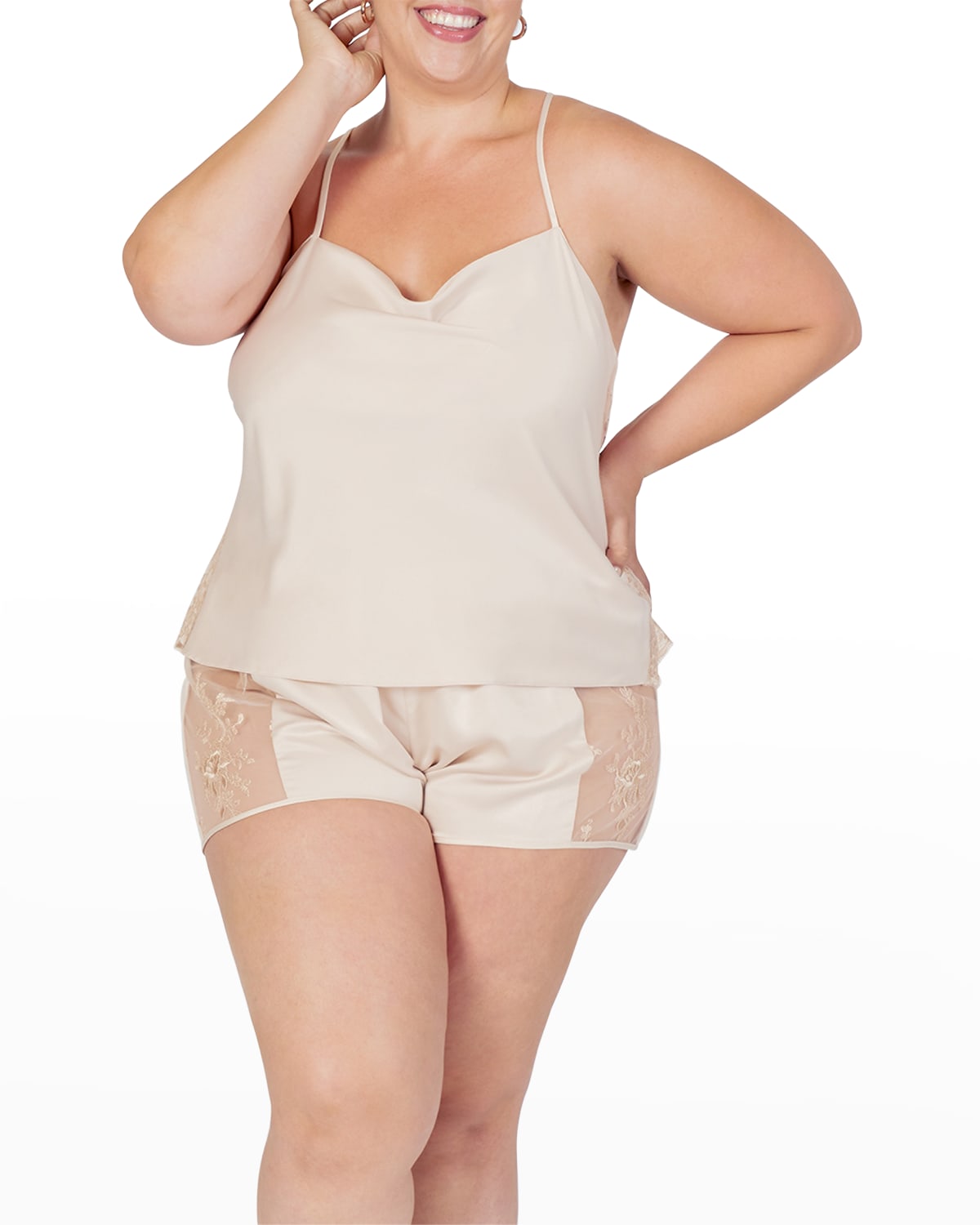 Rya Collection Plus Size Darling Cami-tap Pajama Set In Champagne