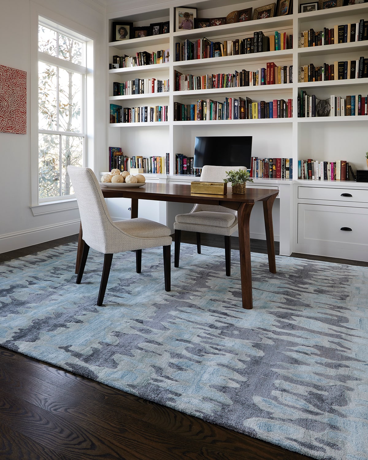 Shop Weave & Wander Orwell Contemporary Abstract Rug, 8' X 10' In Blue / Gray