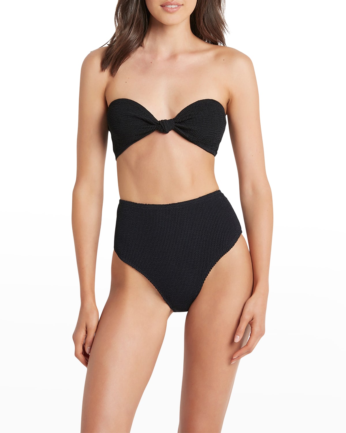 Bond-eye Swim Palmer Eco High-waist Bikini Bottoms In Black