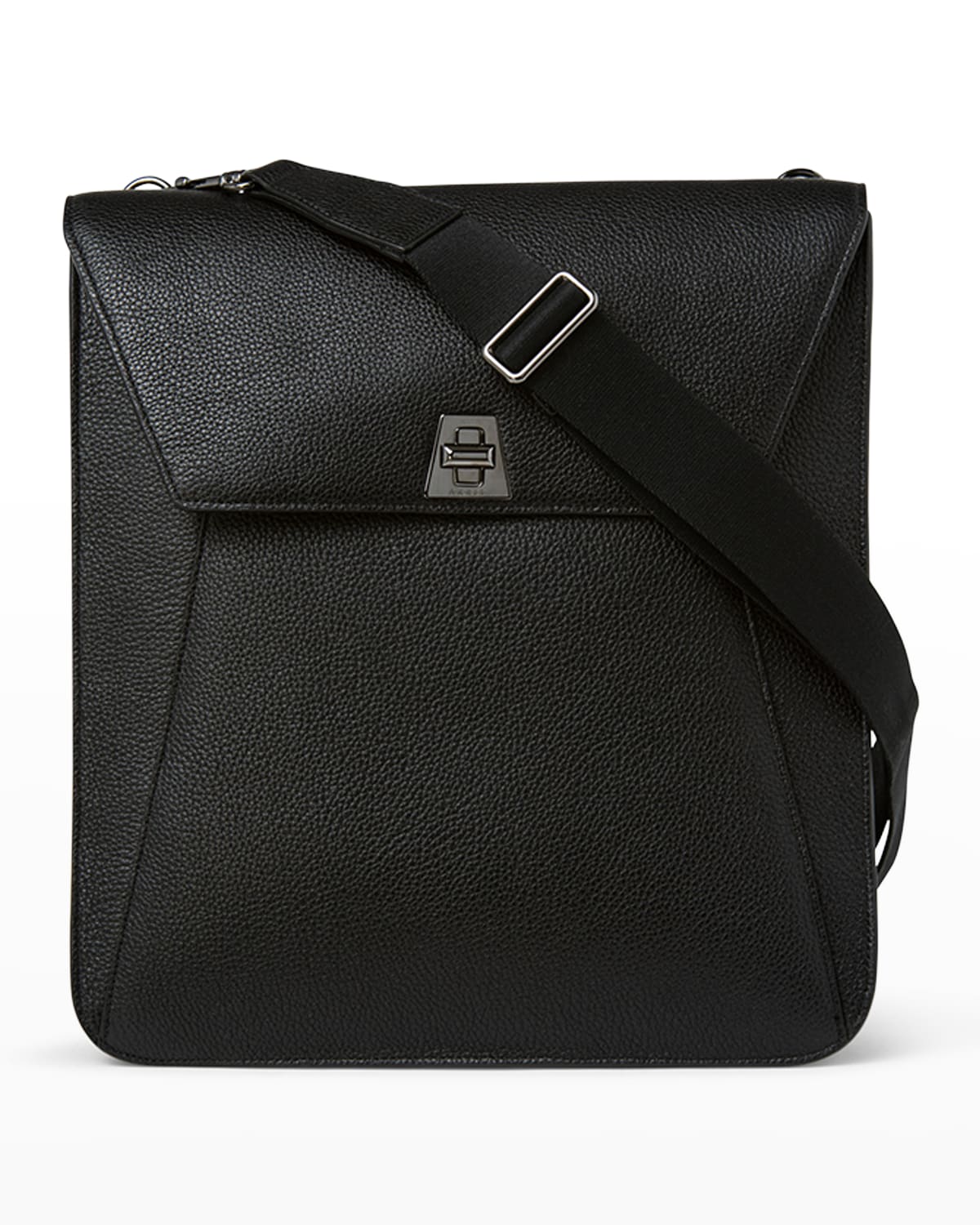 Shop Akris Anouk Calfskin Medium Messenger Bag In Black