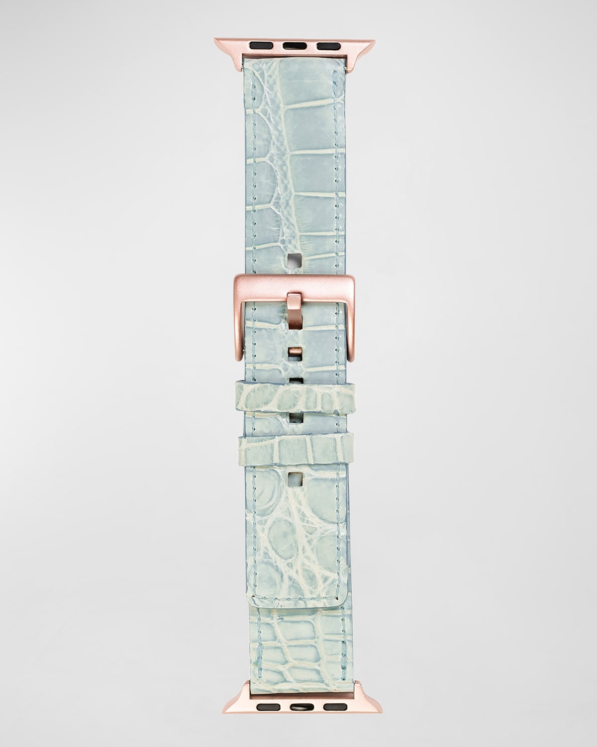 Men's Apple Watch Alligator Watch Strap, Rose Gold Finish