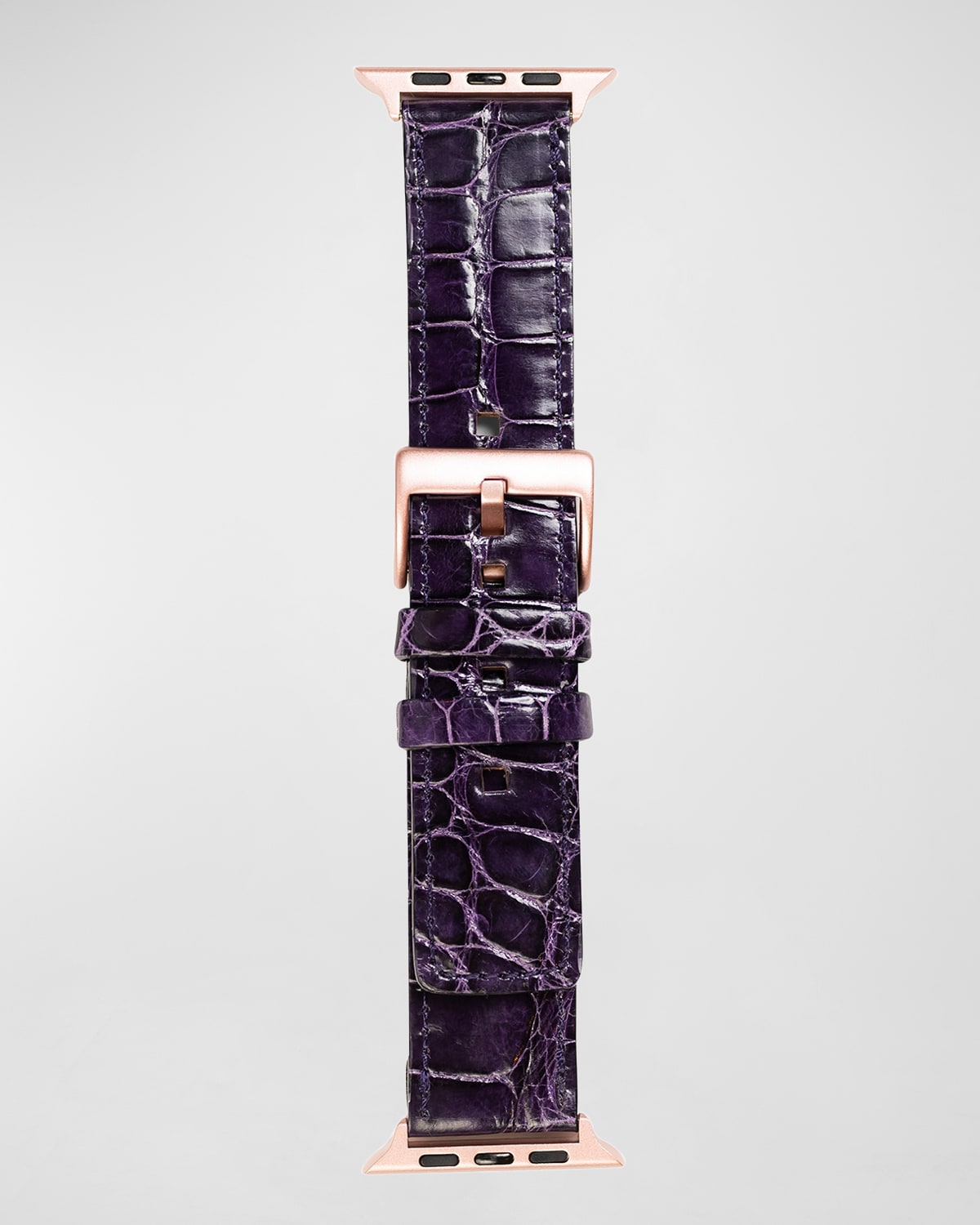 Men's Apple Watch Alligator Watch Strap, Rose Gold Finish