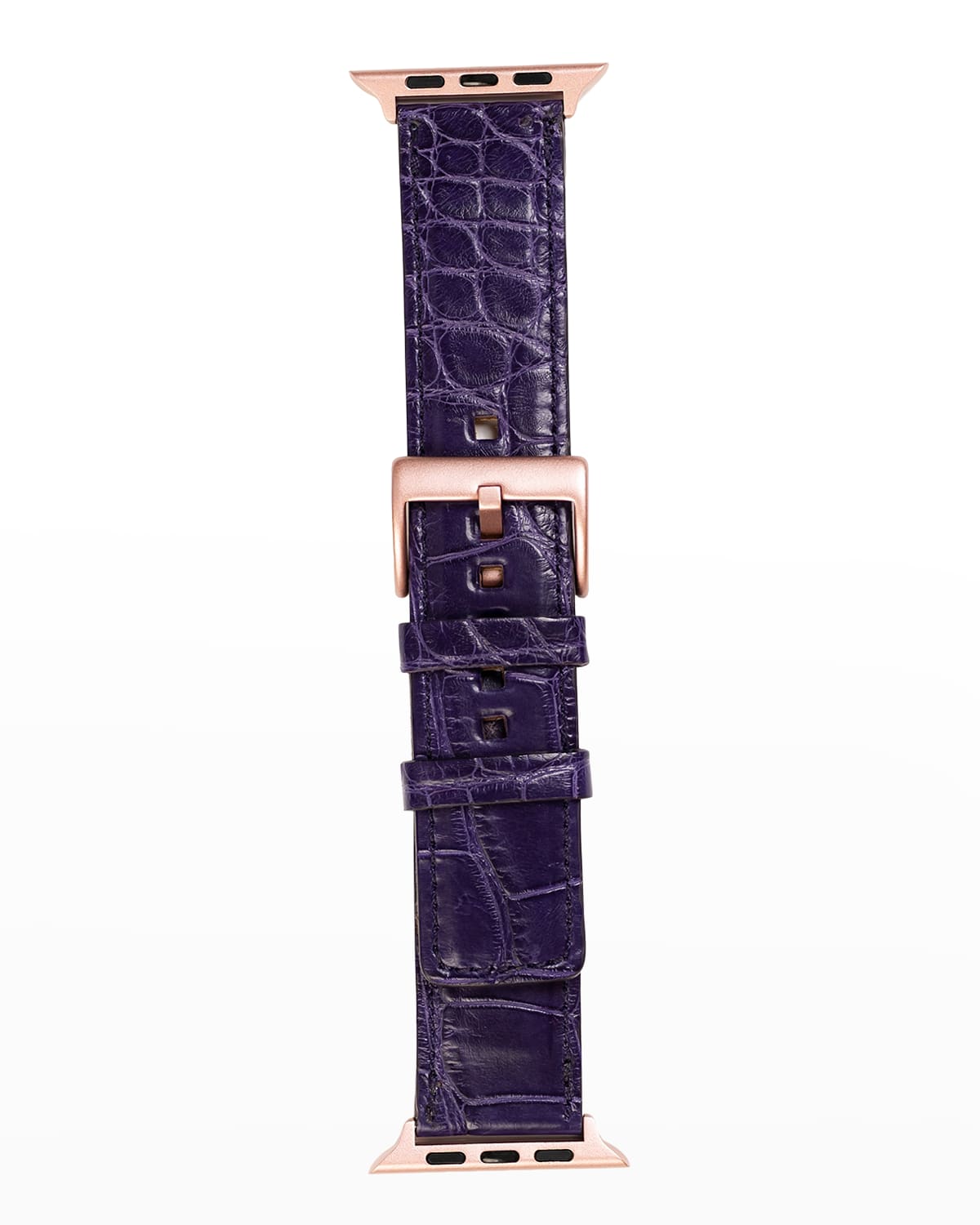 Abas Men's Apple Watch&reg; Matte Alligator Watch Strap, Rose Gold Finish In Purple