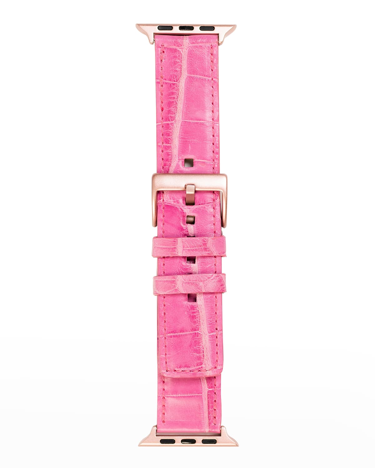 Abas Men's Apple Watch&reg; Matte Alligator Watch Strap, Rose Gold Finish In Pink