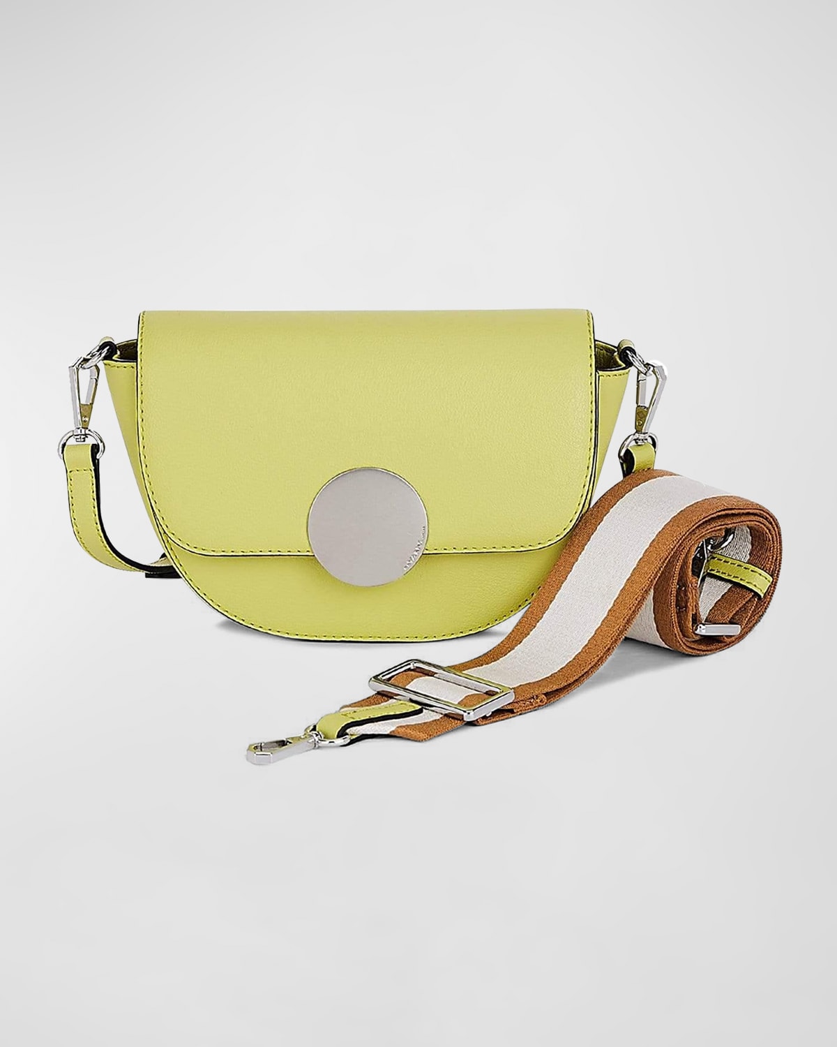 Oryany Lottie Saddle Leather Crossbody Bag In Baby Green