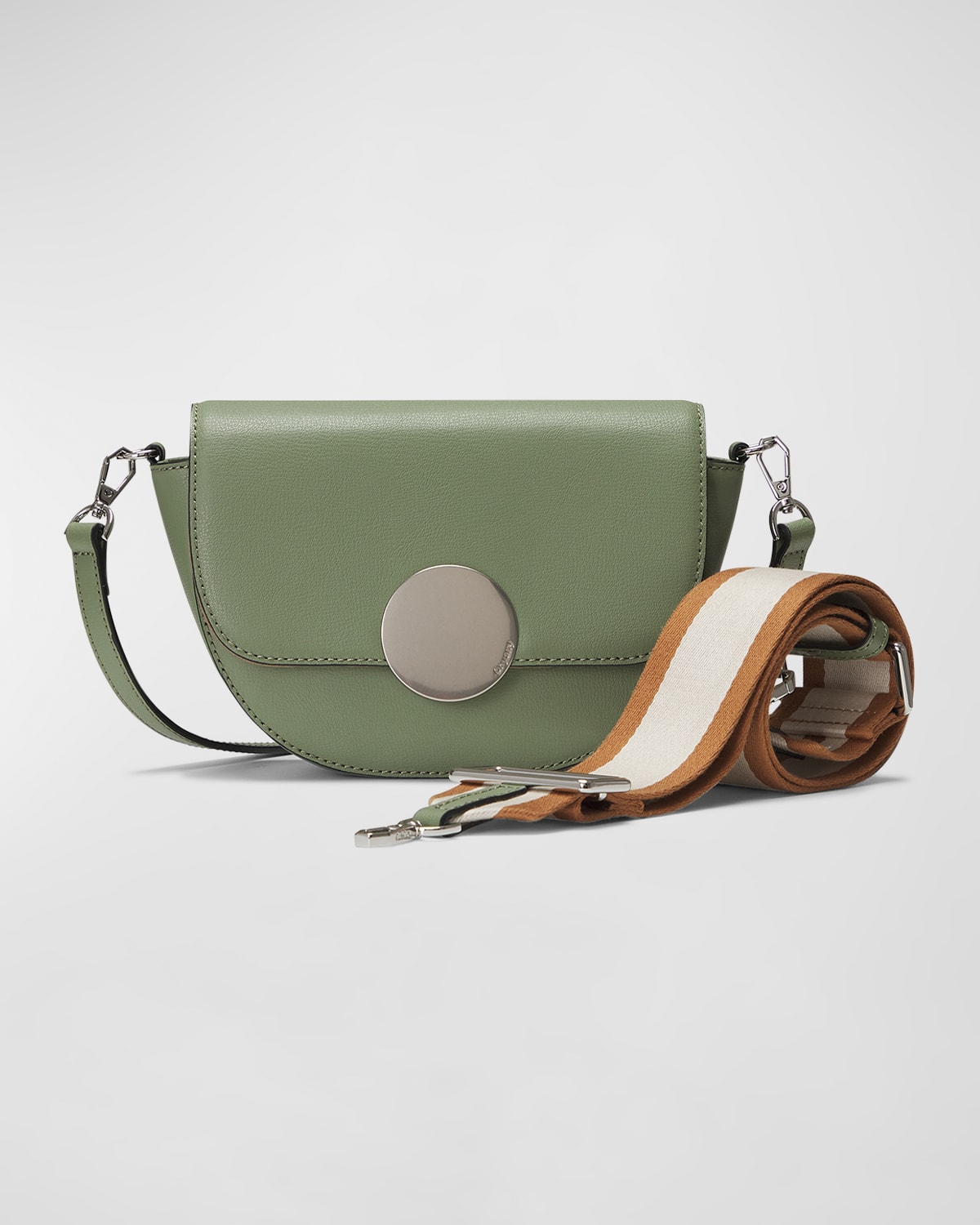 Oryany Lottie Saddle Leather Crossbody Bag In Jade Green