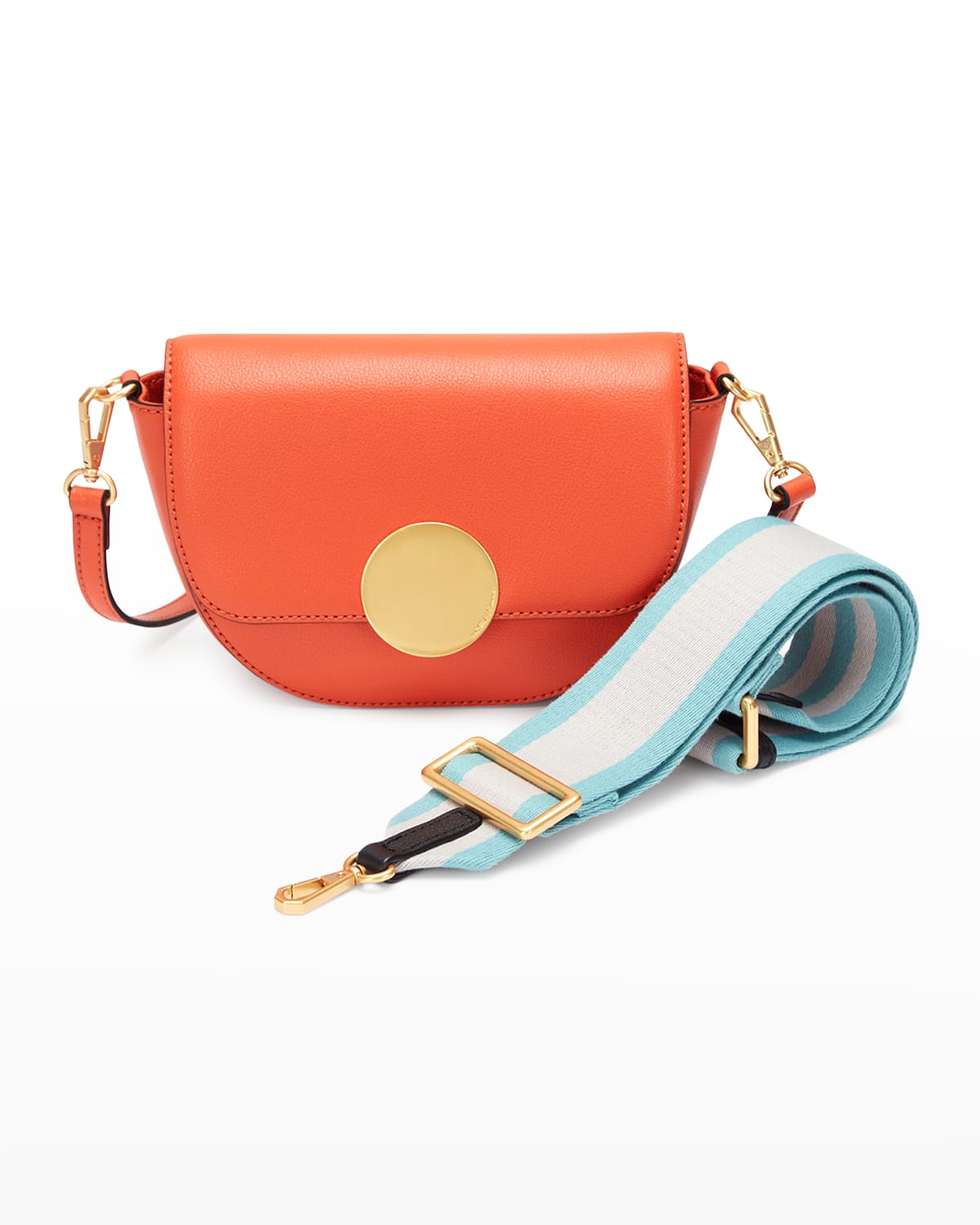 Oryany Lottie Saddle Leather Crossbody Bag In Orange