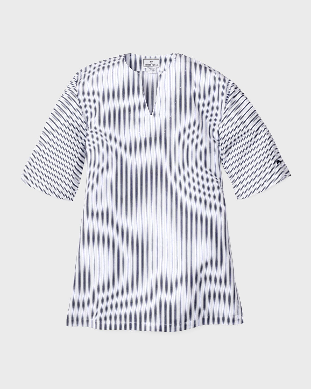 Petite Plume Girl's Striped Cotton-blend Caftan In Navy