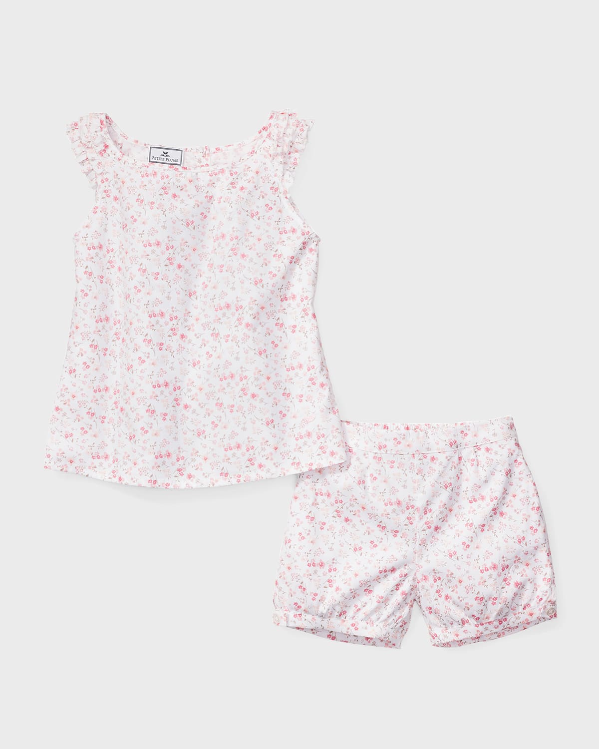 Shop Petite Plume Girl's Dorset Floral-print Short Set In White