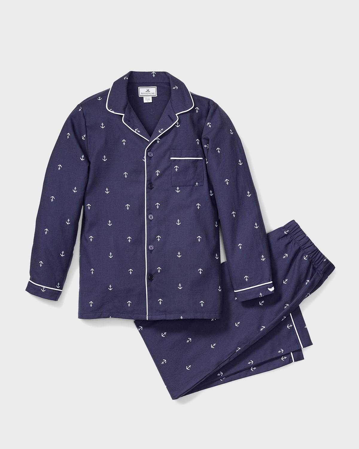 Shop Petite Plume Boy's Portsmouth Anchors 2-piece Pajama Set In Navy
