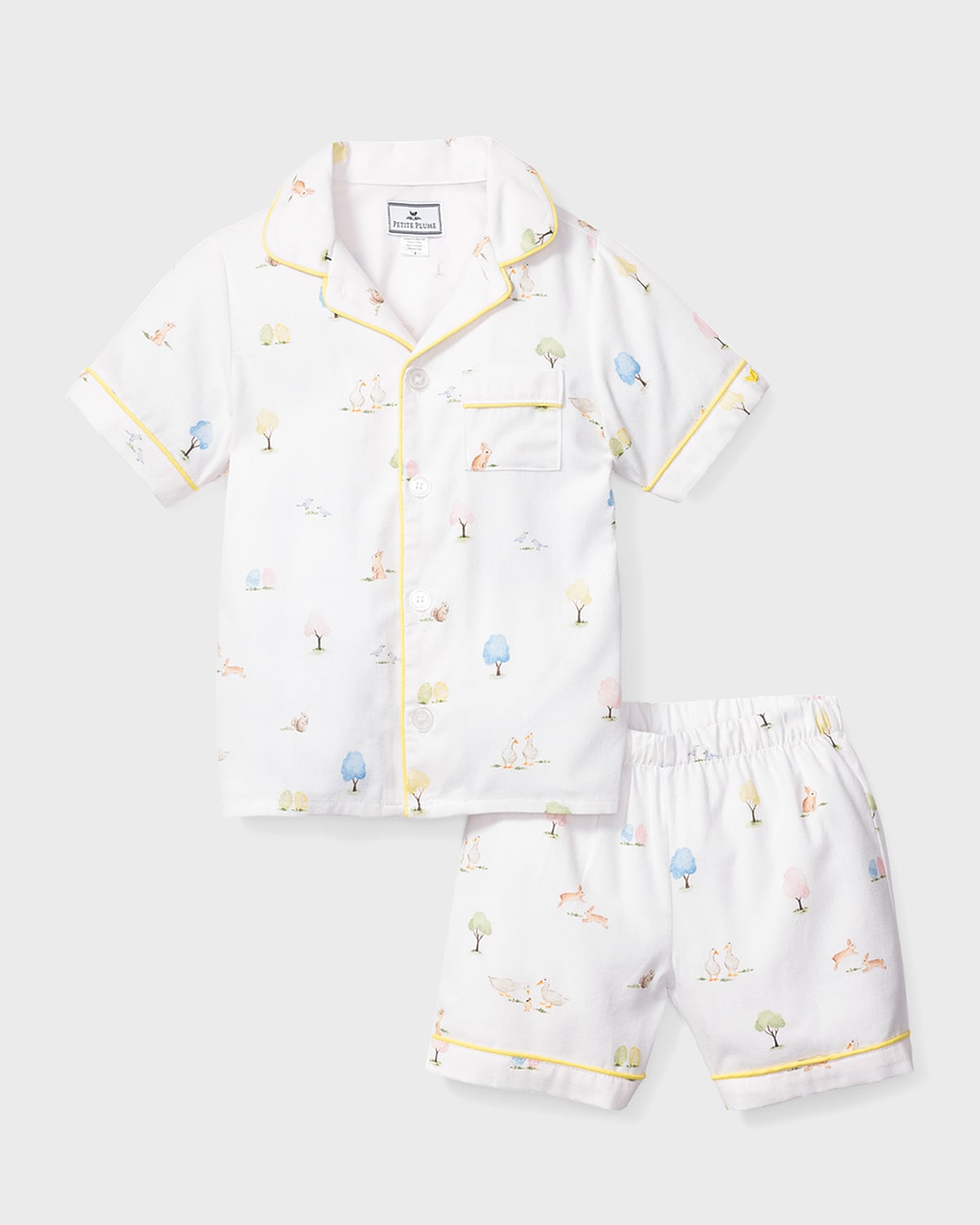 Shop Petite Plume Kid's Easter Gardens Pajama Shorts Set In White