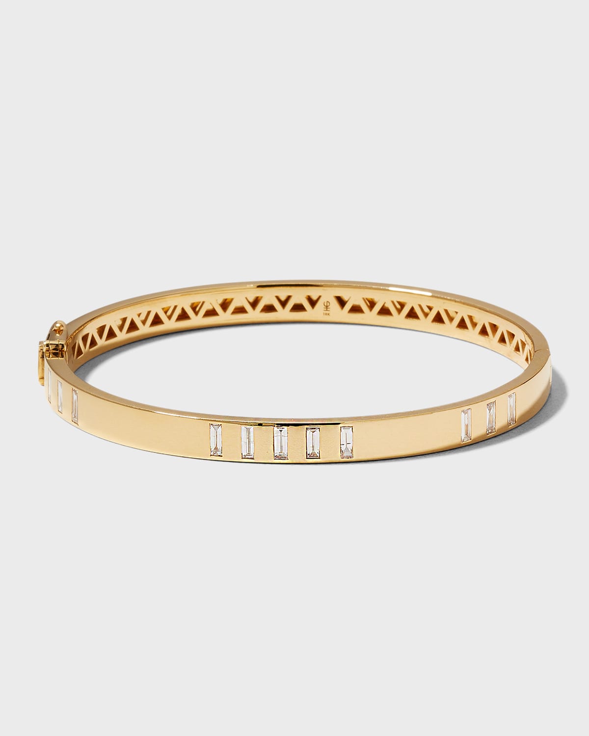 Harwell Godfrey Yellow Gold Diamond Baguette Bangle