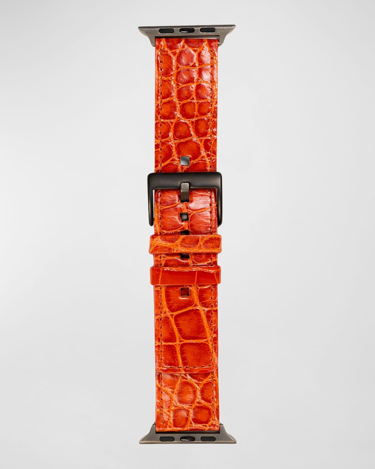 Men's Apple Watch® Alligator-Leather Watch Strap, Space Gray Finish