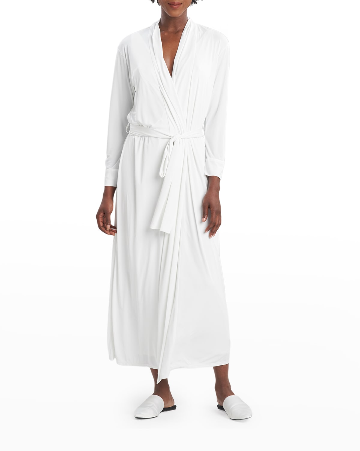 Natori Enchant Charmeuse Robe In Ivory