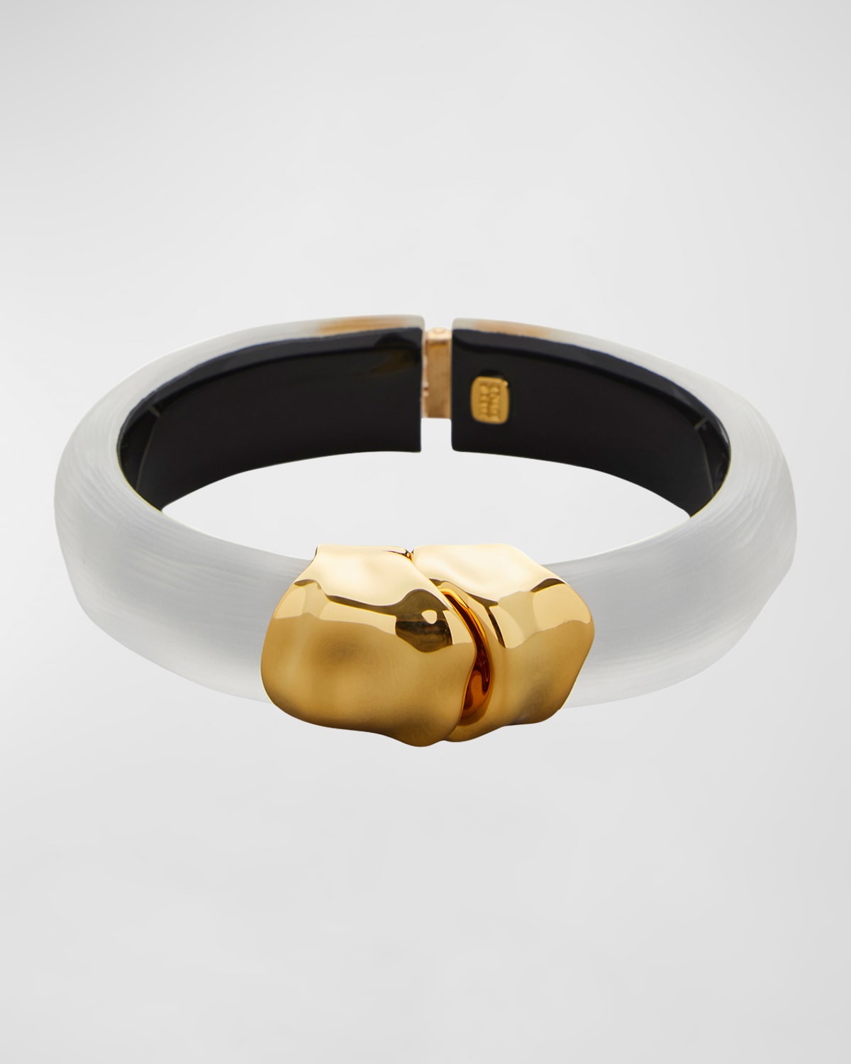 Alexis Bittar Molton Gold Hinge Bracelet In Silver