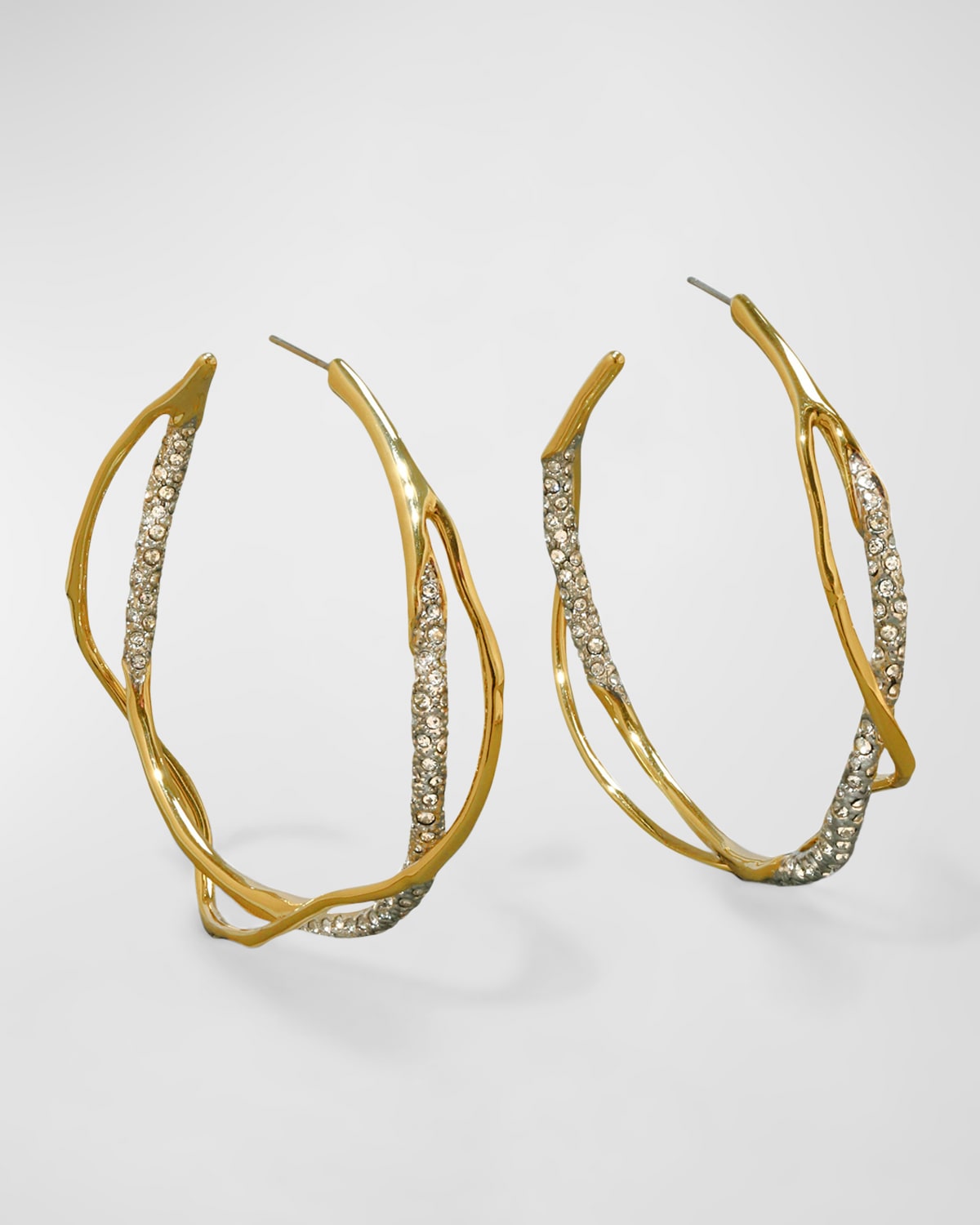 Intertwined Pave Hoop Earrings