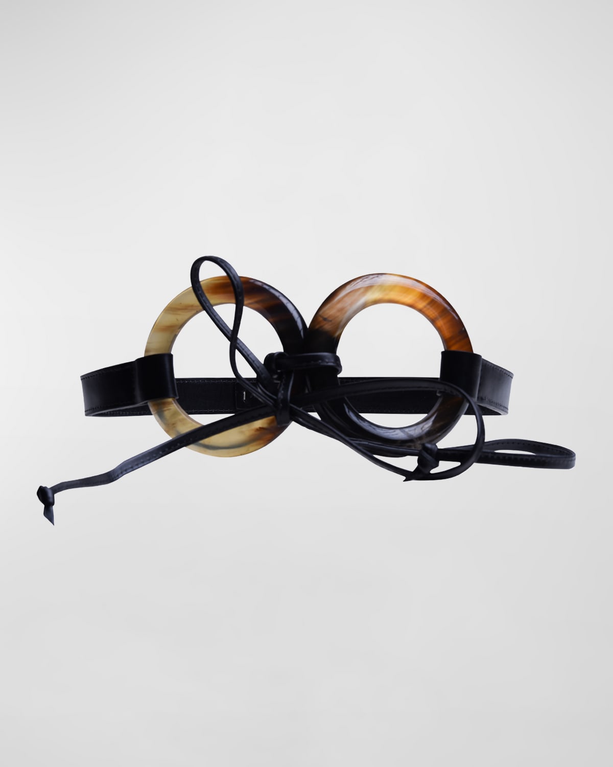 Adriana Castro Azza Double Ring Self-tie Belt In Black