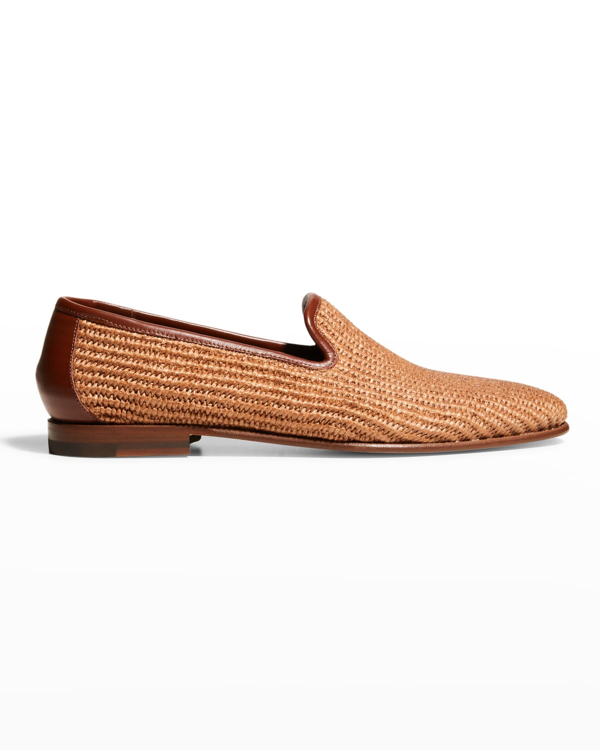 Men's Raffia Woven Leather Loafers