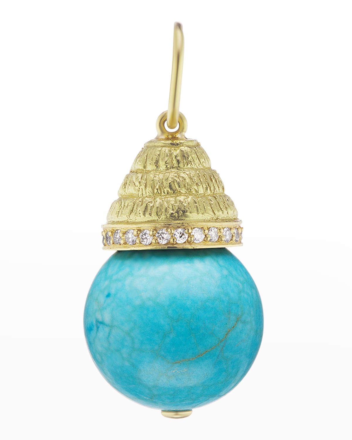 Shop Jenna Blake Yellow Gold Turquoise Large Acorn Charm With Diamonds