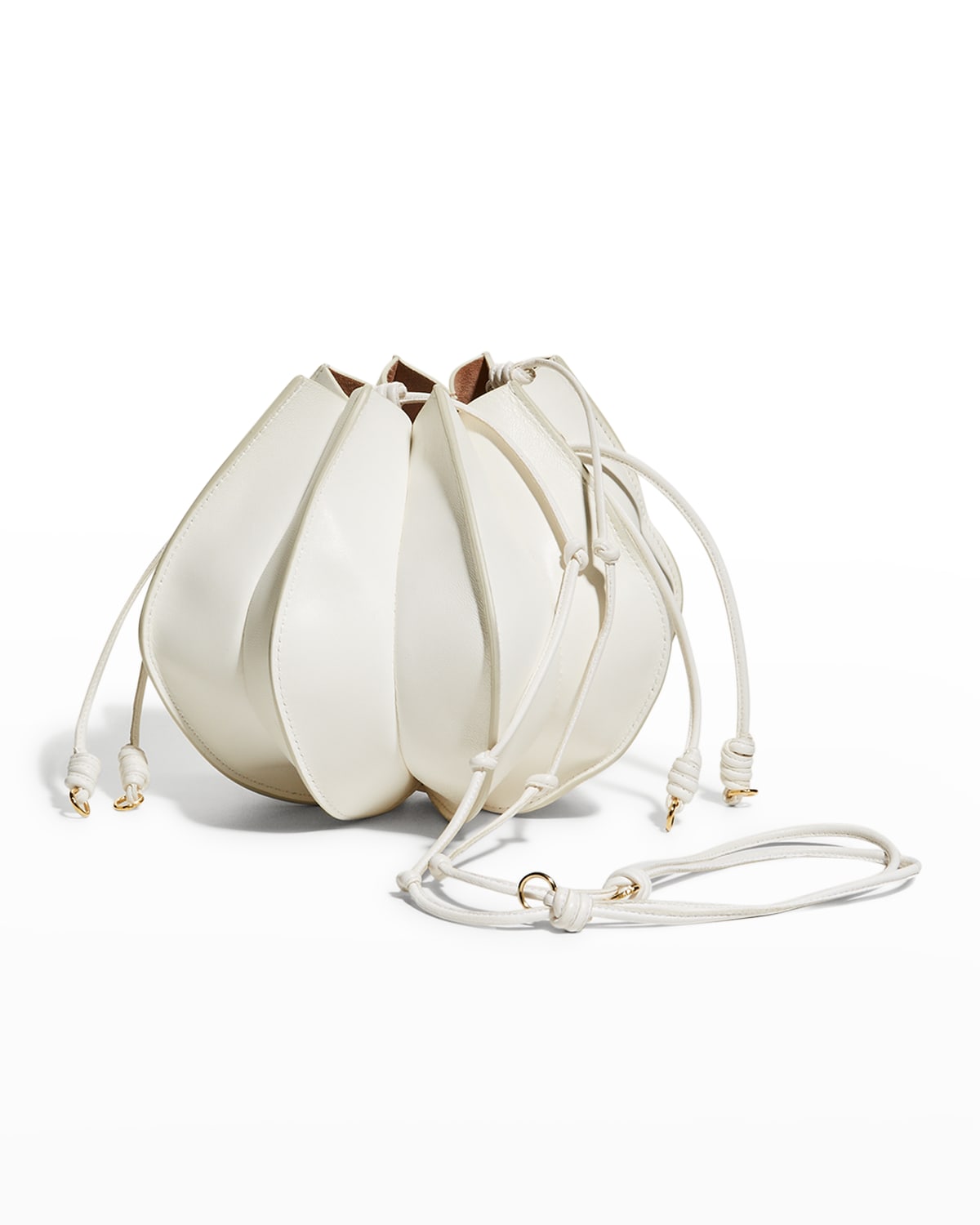 Ulla Johnson Lotus Flower Pochette Bucket Bag In White