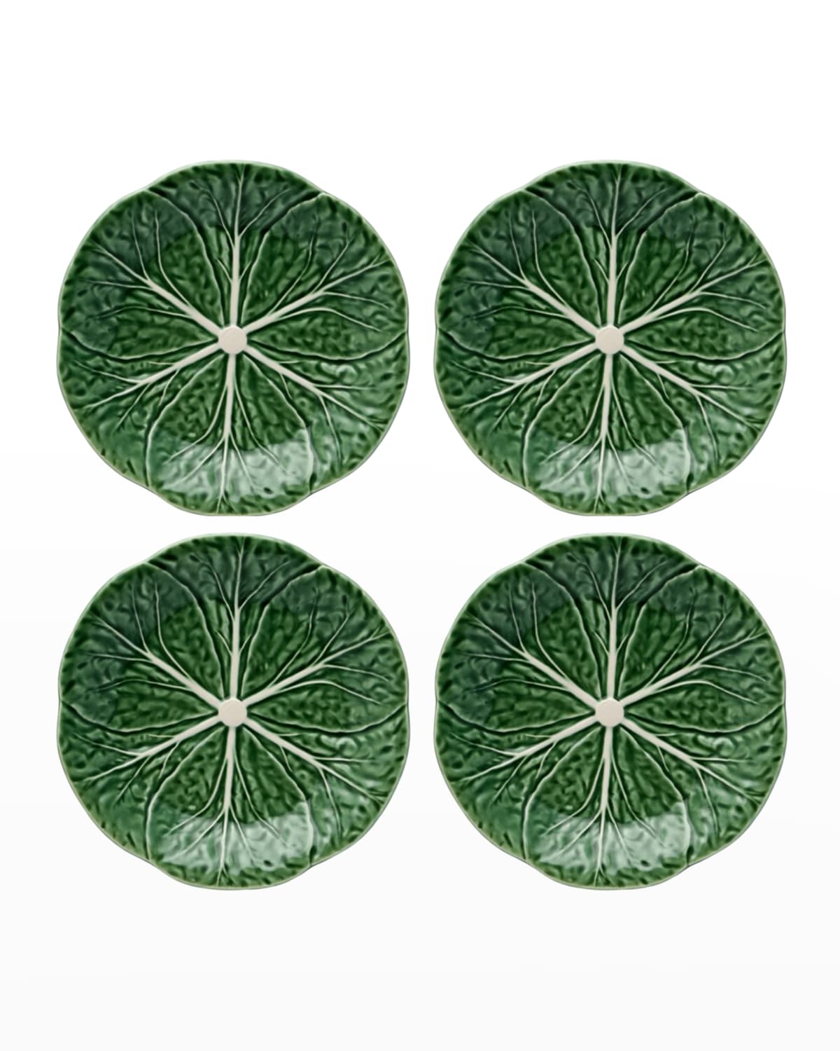 Bordallo Pinheiro Cabbage 4-piece Dessert Plate Set