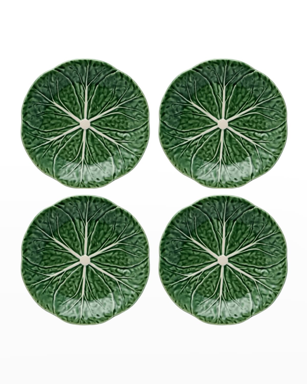 Shop Bordallo Pinheiro Cabbage Dessert Plates, Green - Set Of 4