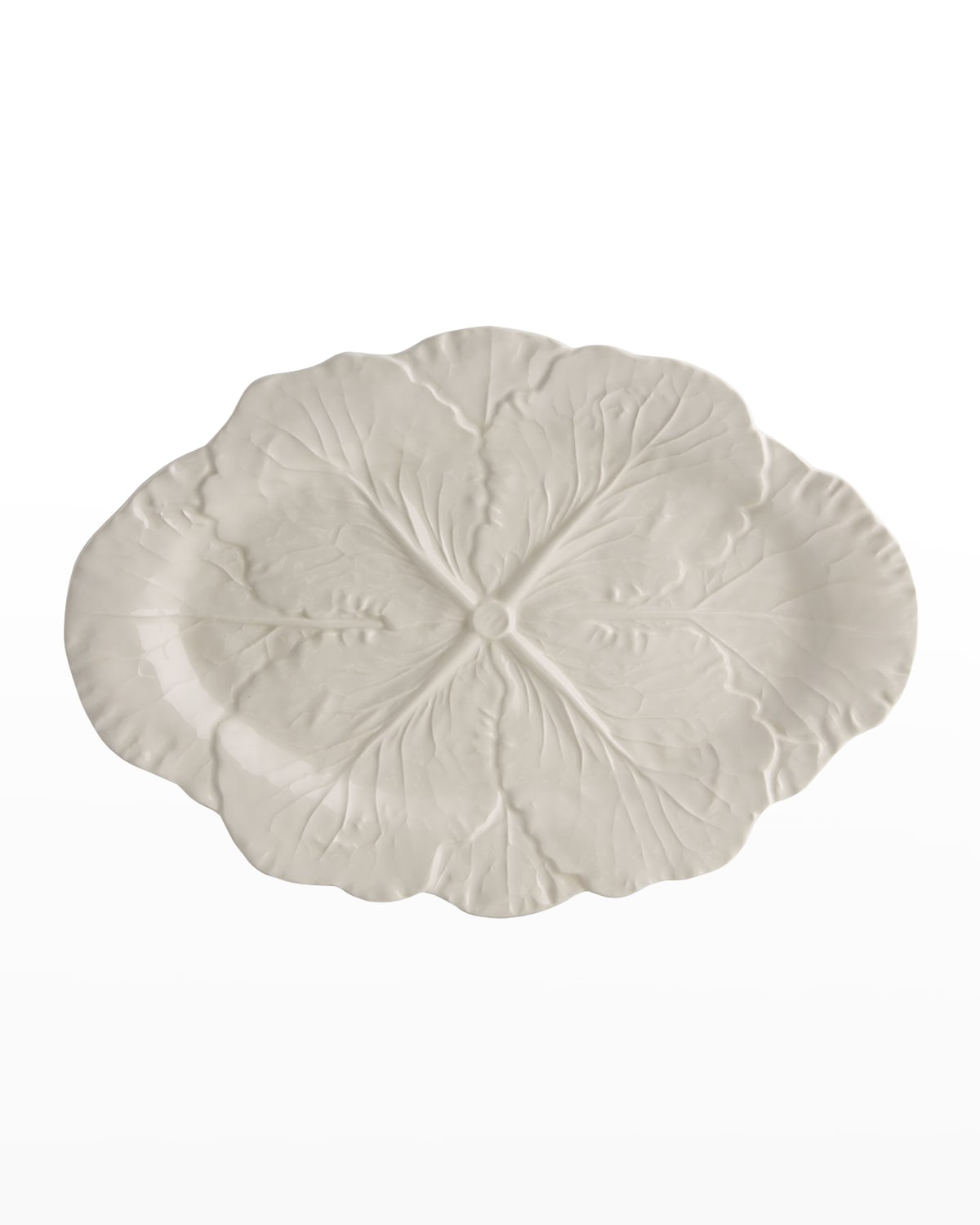 Cabbage 15" Oval Platter, Beige