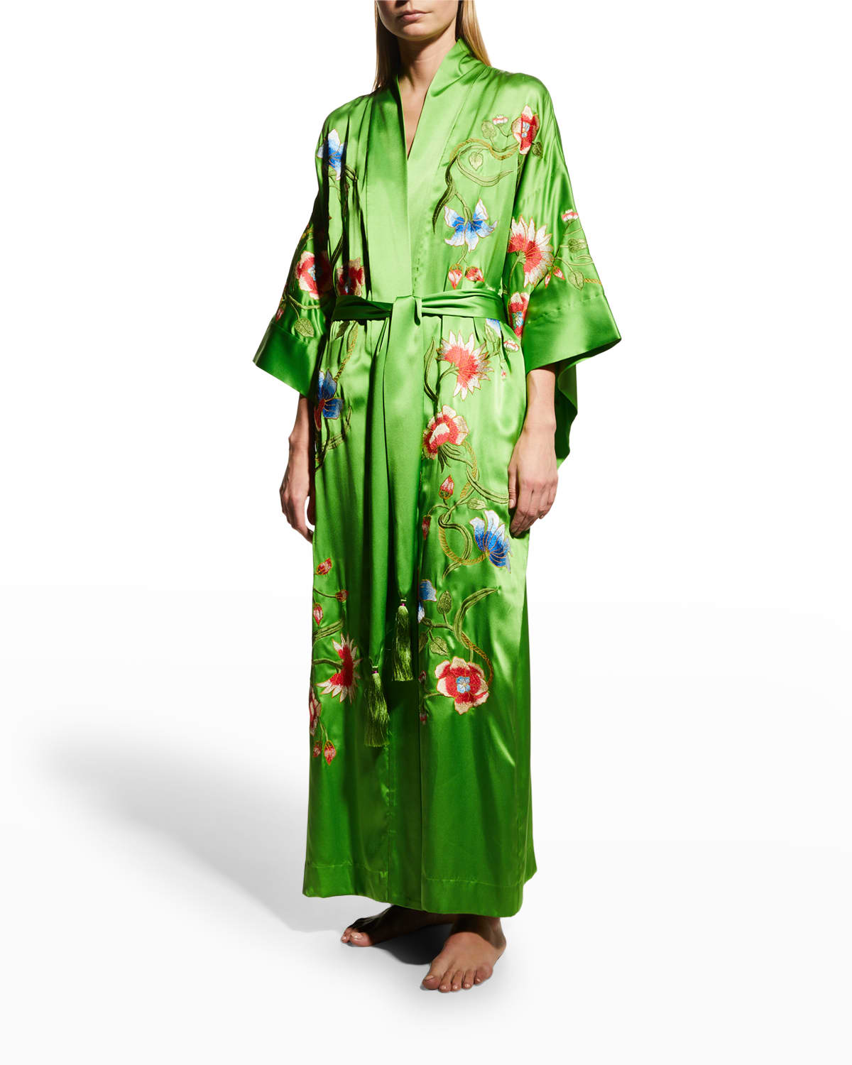 Josie Natori Kurokawa Floral Jacquard Satin Pajama Set - Bergdorf