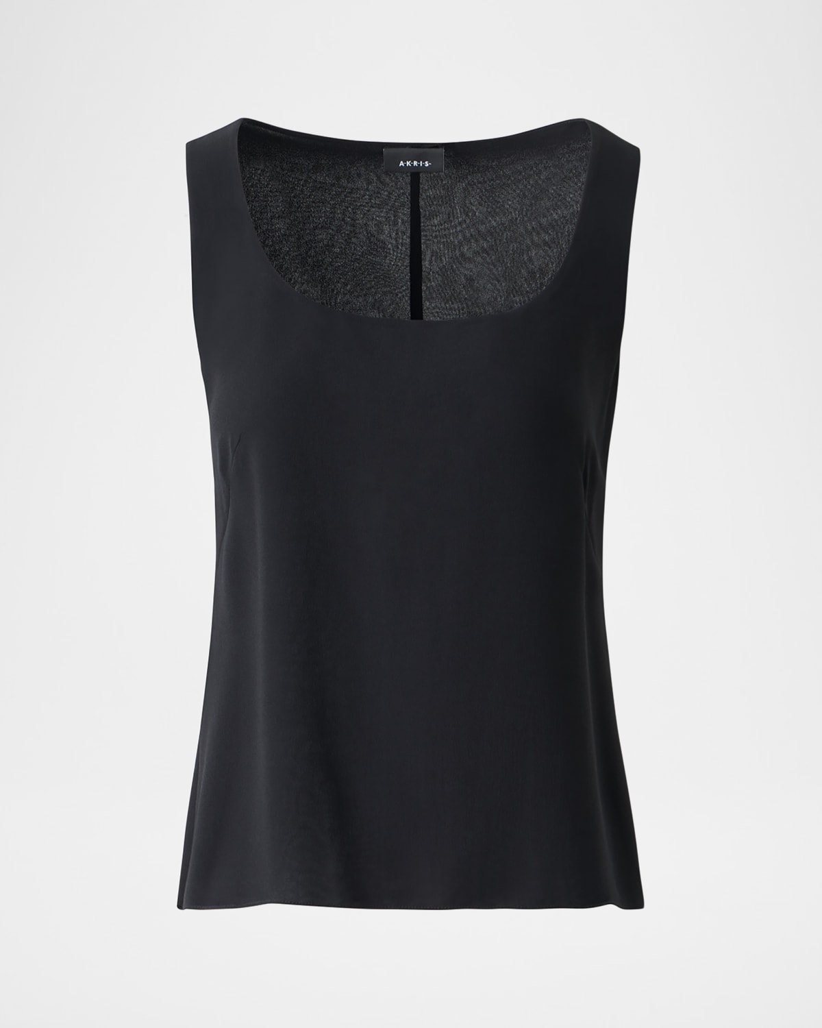 Akris Scoop-neck Silk Georgette Tank Top In Black