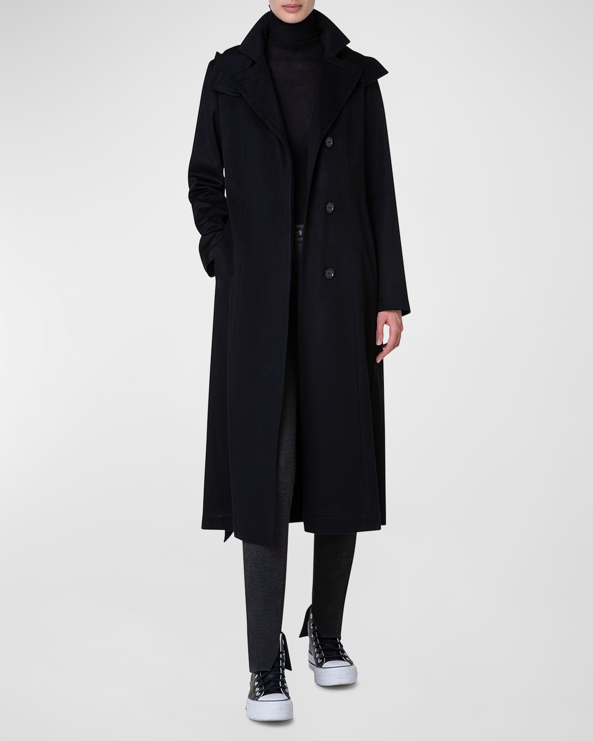 Shop Akris Storm System Cashmere Coat In Black