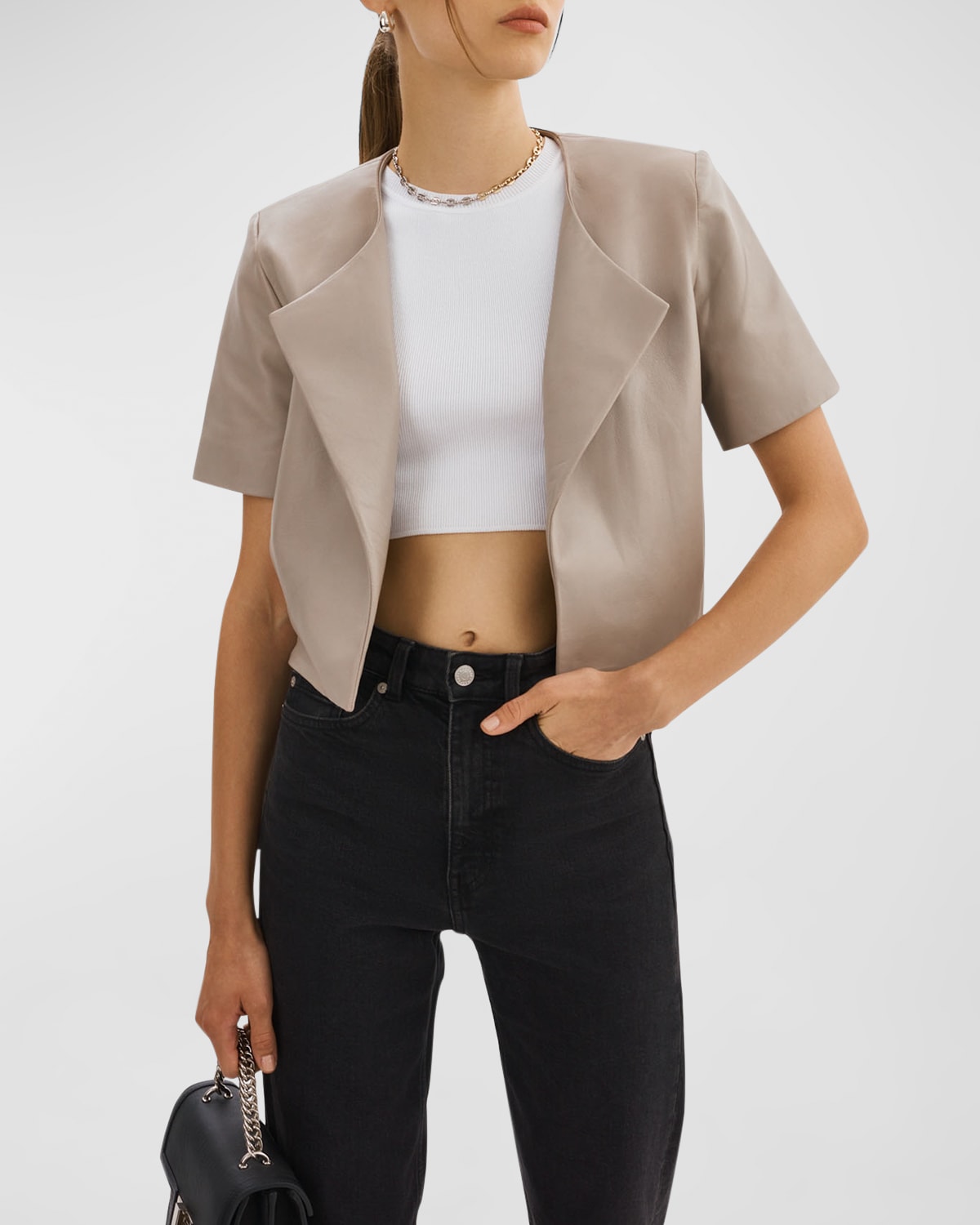 LaMarque Daria Cropped Leather Jacket