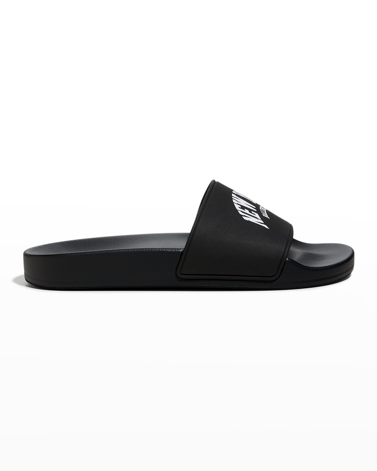 Balenciaga Cities Bicolor Pool Slide Sandals In Black/white