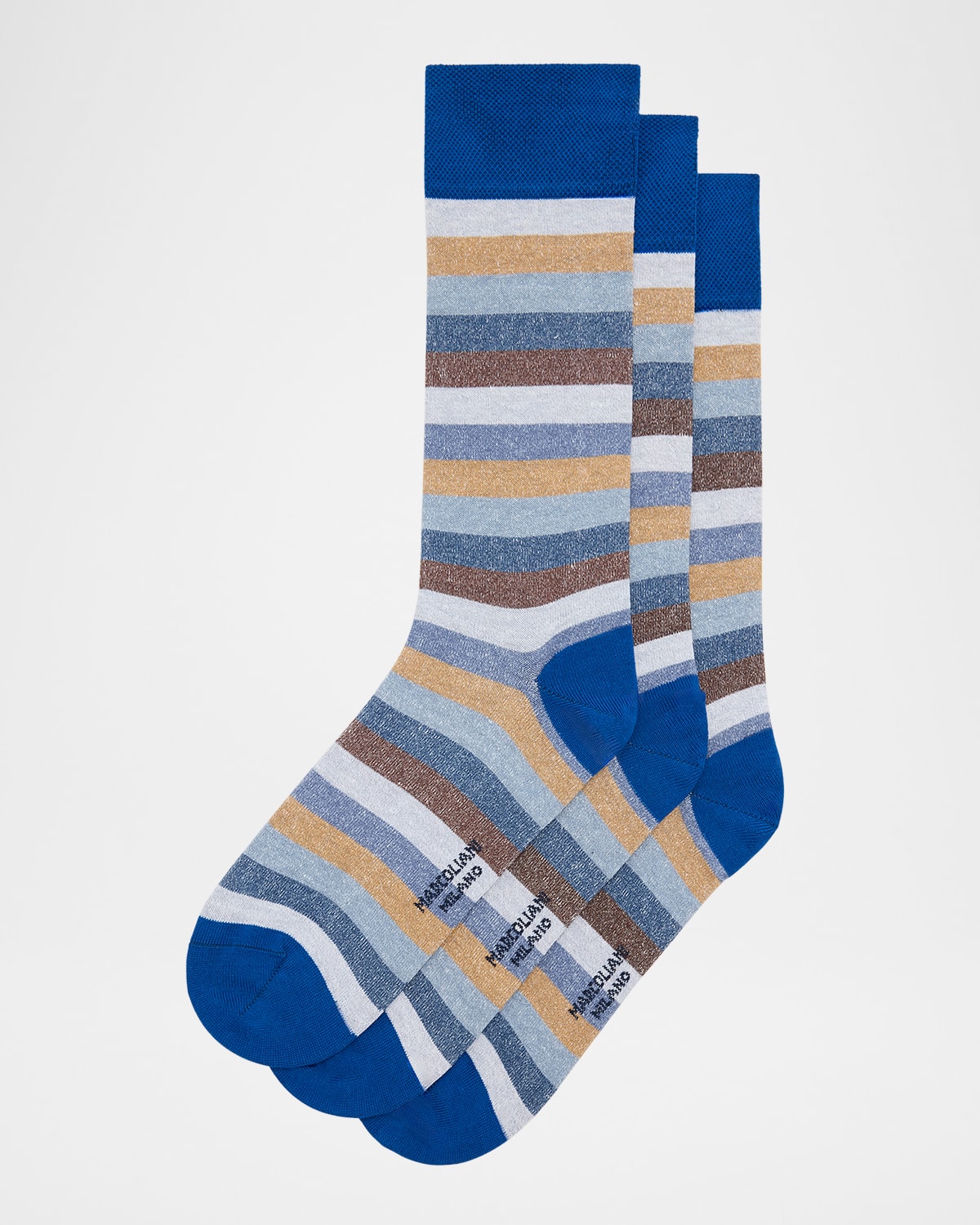 Men's Cotton-Linen Stripe Crew Socks