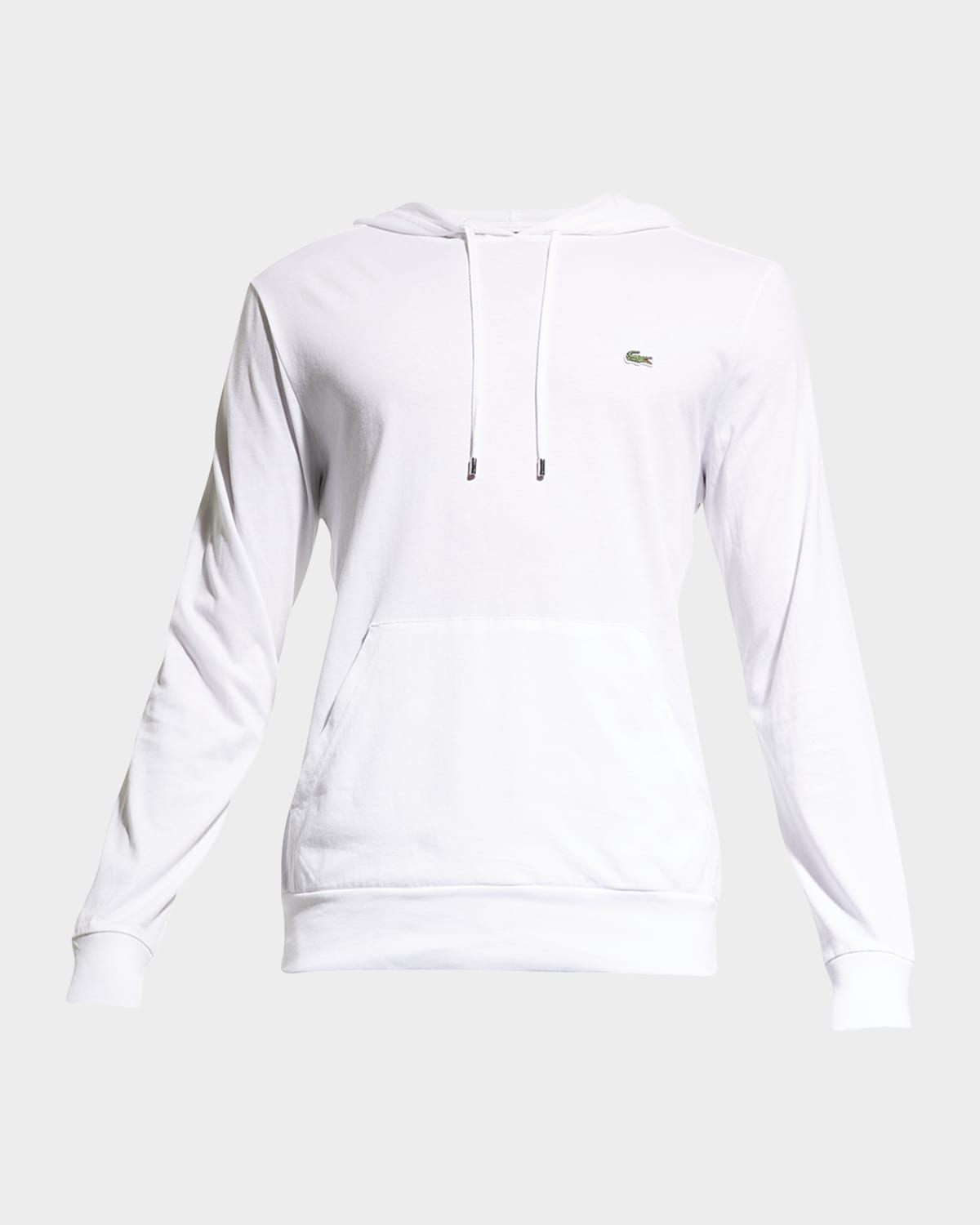 Lacoste Embroidered-logo Stretch-cotton Hoodie In 001 White