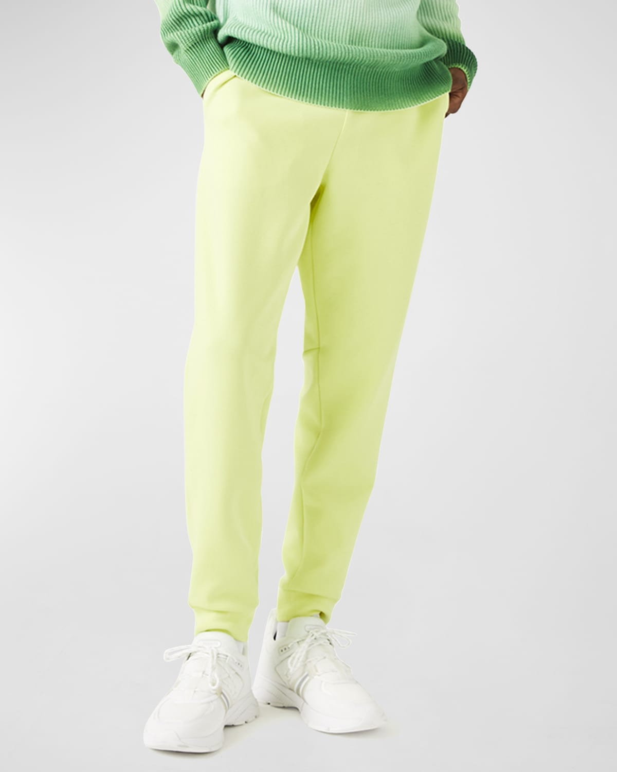 Lacoste Men's Solid Active Double Face Slim Fit Joggers In Limeira