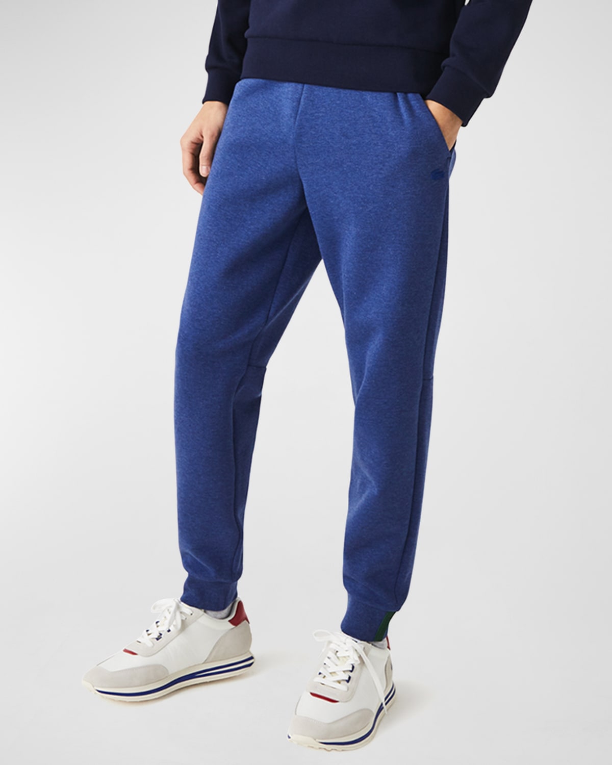Lacoste Men's Solid Active Double Face Slim Fit Joggers In Hjd Heather Cosmic