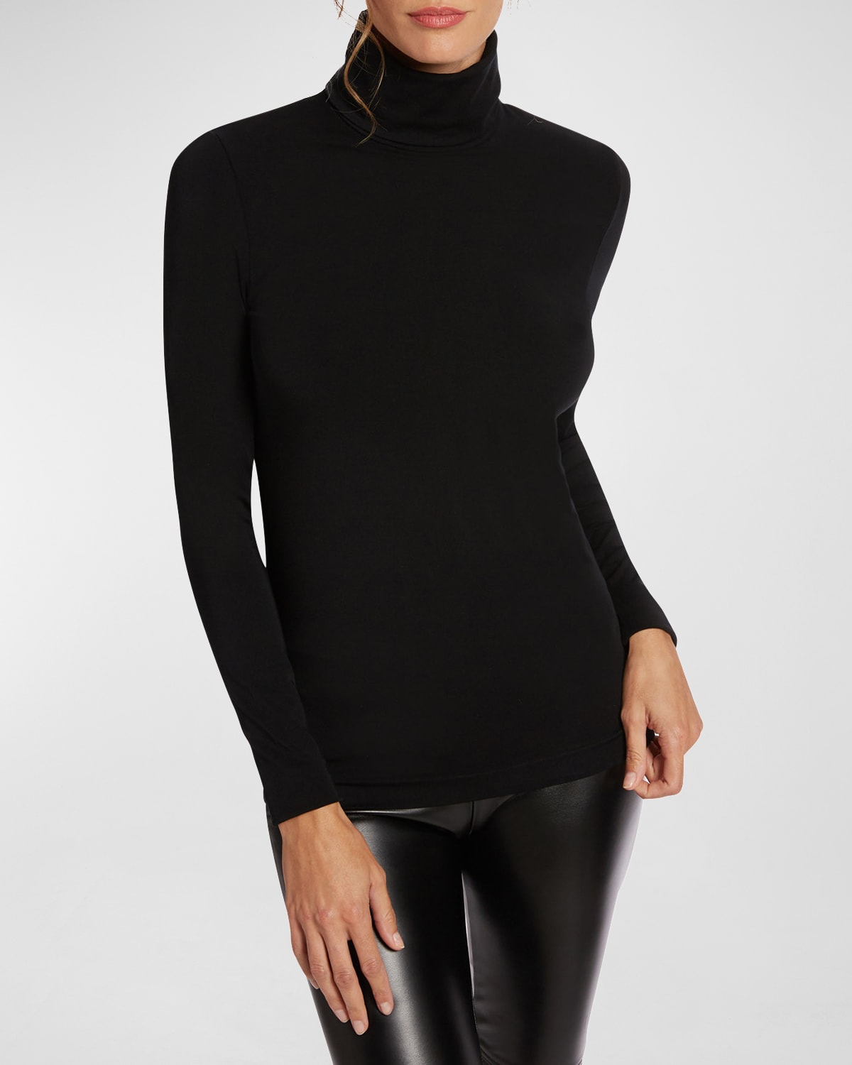 Shop Wolford Aurora Long-sleeve Turtleneck Sweater In Black