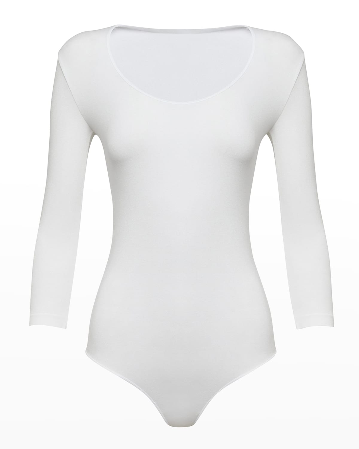 Tokio 3/4-sleeve Thong Bodysuit In White