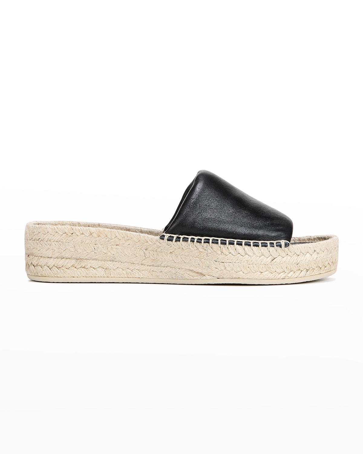 Vince Jesse Leather Platform Espadrille Sandals In Black ModeSens