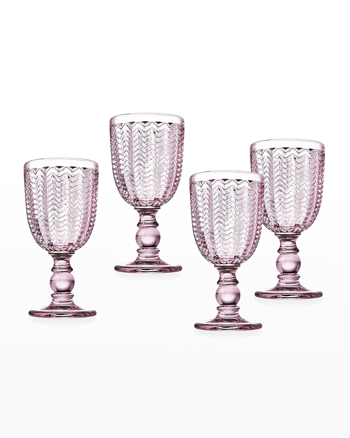 Shop Godinger Twill Pink Goblet Glasses, Set Of 4 In Clear