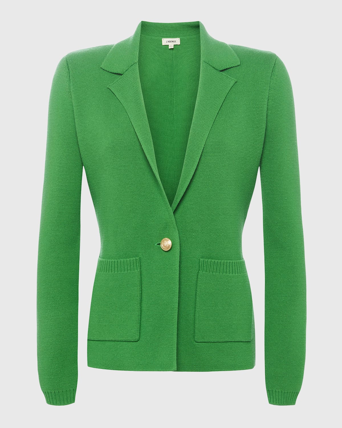 L Agence Lacey Knit Blazer In Bright Green