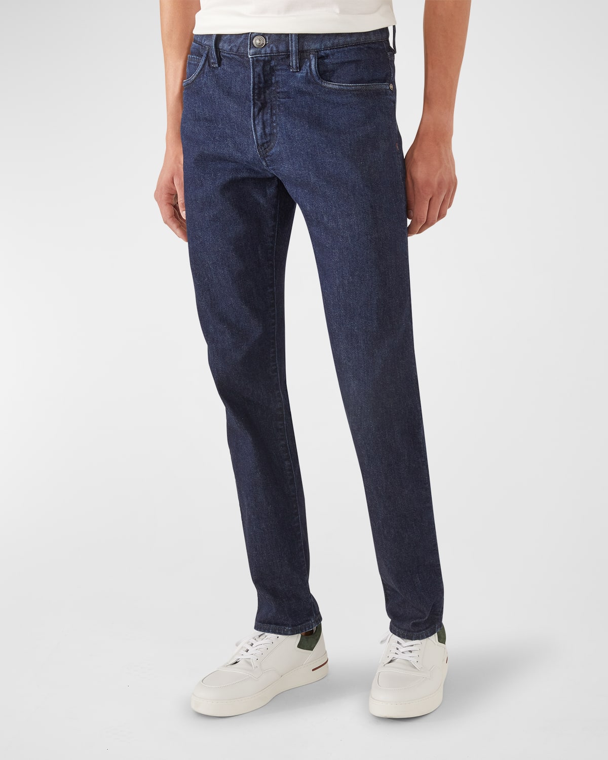 Loro Piana Slim-fit Stretch-denim Jeans In Japanese Dark Blu